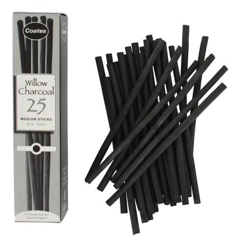 Coates Willow Charcoal, Assorted 30 Sticks 3-12mm 