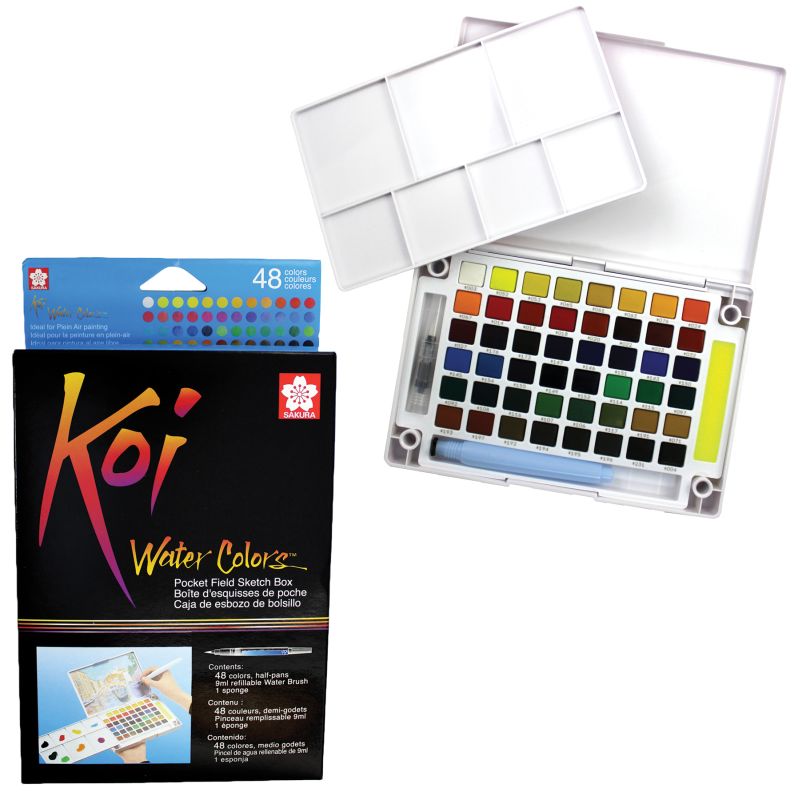 Sakura Koi Water Colors Pocket Field Sketch Box 12 + Brush