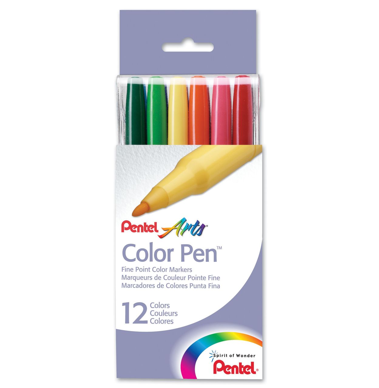 Pentel Color Marker Set, Fine Fiber Tip, Assorted Colors, Set Of