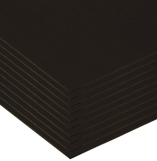 Fome-Cor Pro Foam Board, CFC-Free Polystyrene, 20 x 30, Black Surface and Core, 10/Carton