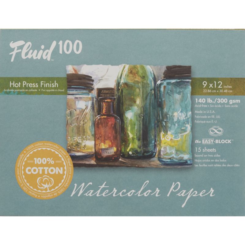 Fluid 100 Watercolor Paper Block - 140 lb. Cold Press 4 x 6