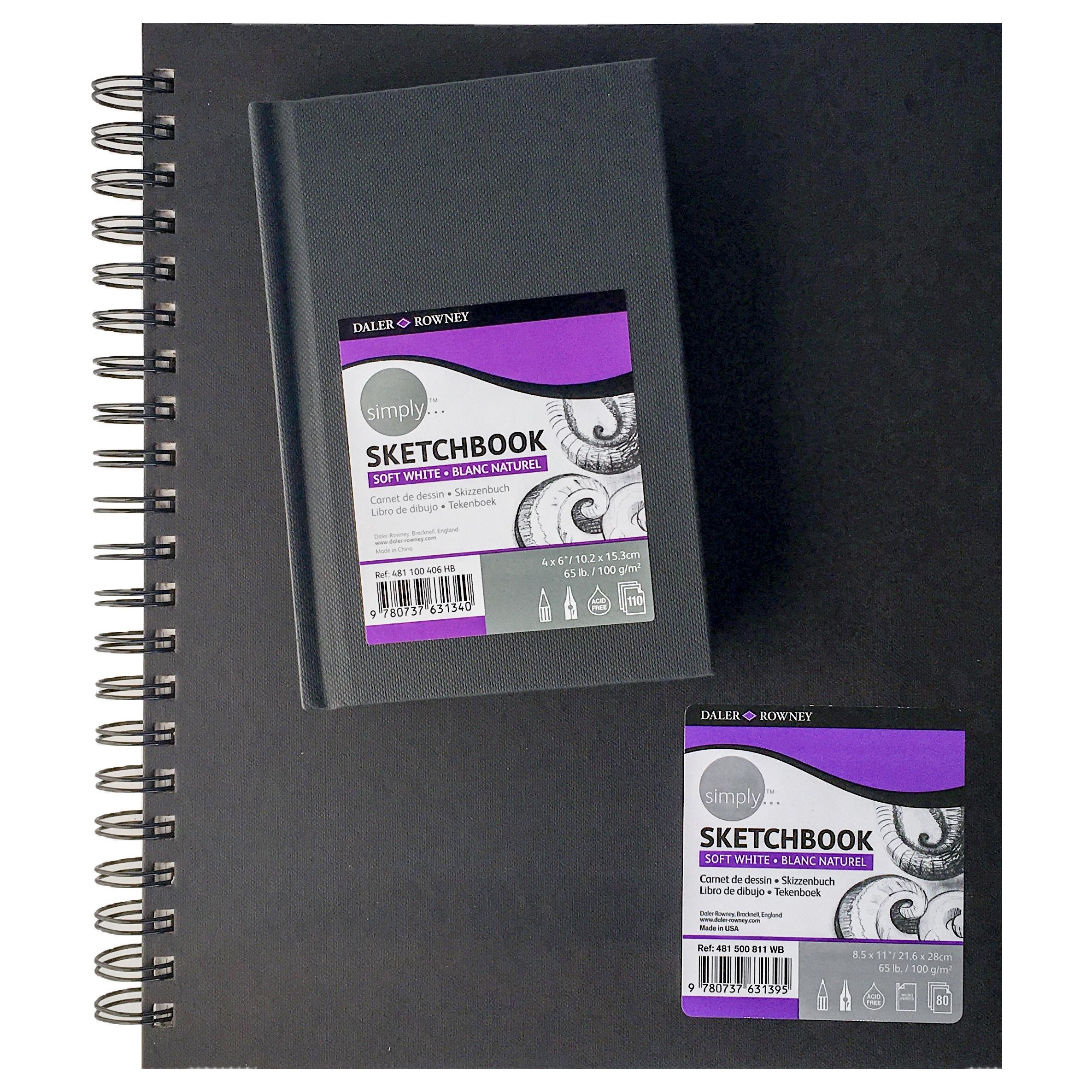 Hardcover Sketch Book 2 Pack Drawing Books 8.5 x 11 Sketchbooks, 110  Sheets Hardbound Journal, Ideal for Pencils, Graphite, Charcoal, Pen