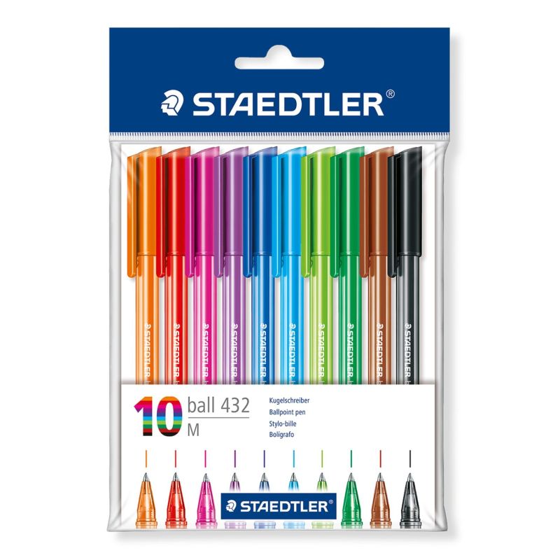 STAEDTLER Triplus Fineliner Pen - Assorted Colours (Pack of 10