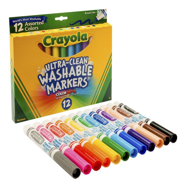crayola washable fine tip markers 8 color set, classic colors