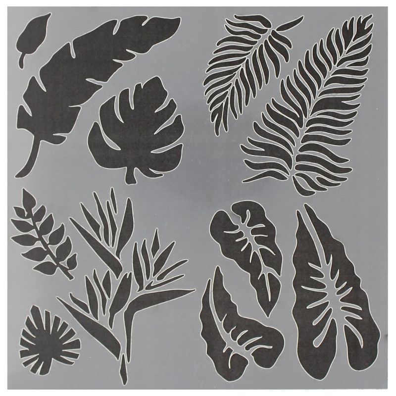 Tropical Leaves Stencil, 6 x 6