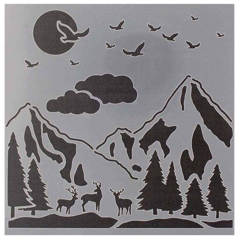 Mountain Landscape Stencil, 6 x 6 - FLAX art & design