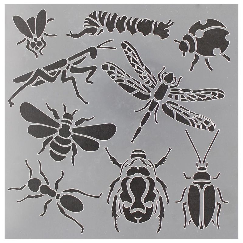 Insects Stencil, 6 insects-stencil-6-x-6-flax-art-design