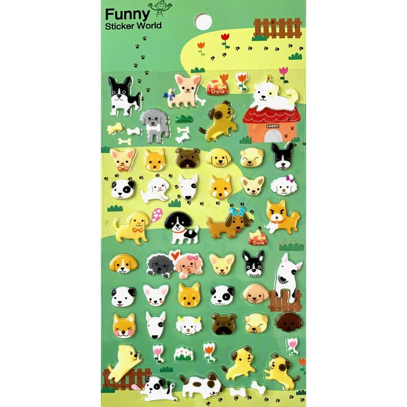 Puffy Puppy Stickers - FLAX art & design