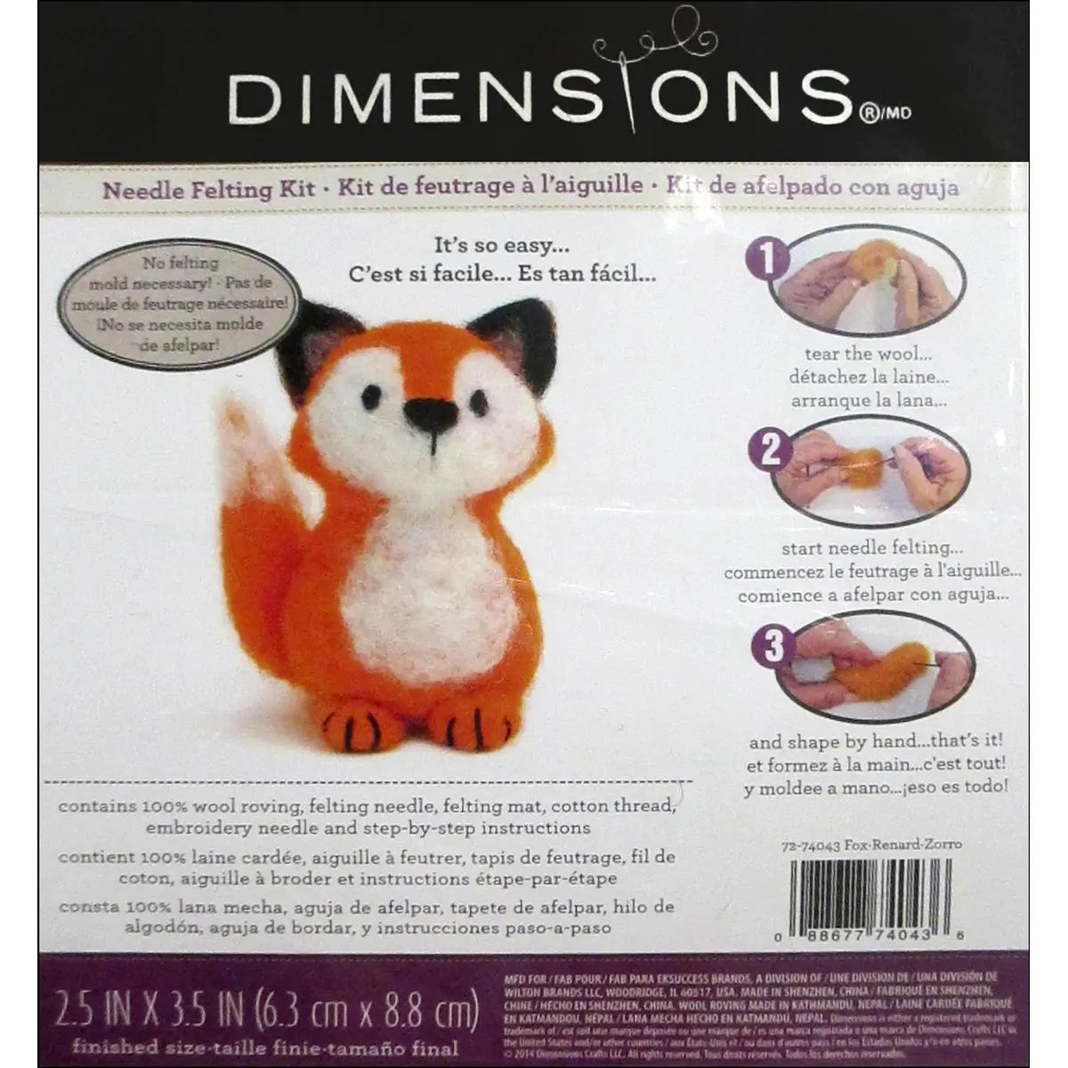 Dimensions Needle Felting Kit, Fox - FLAX art & design