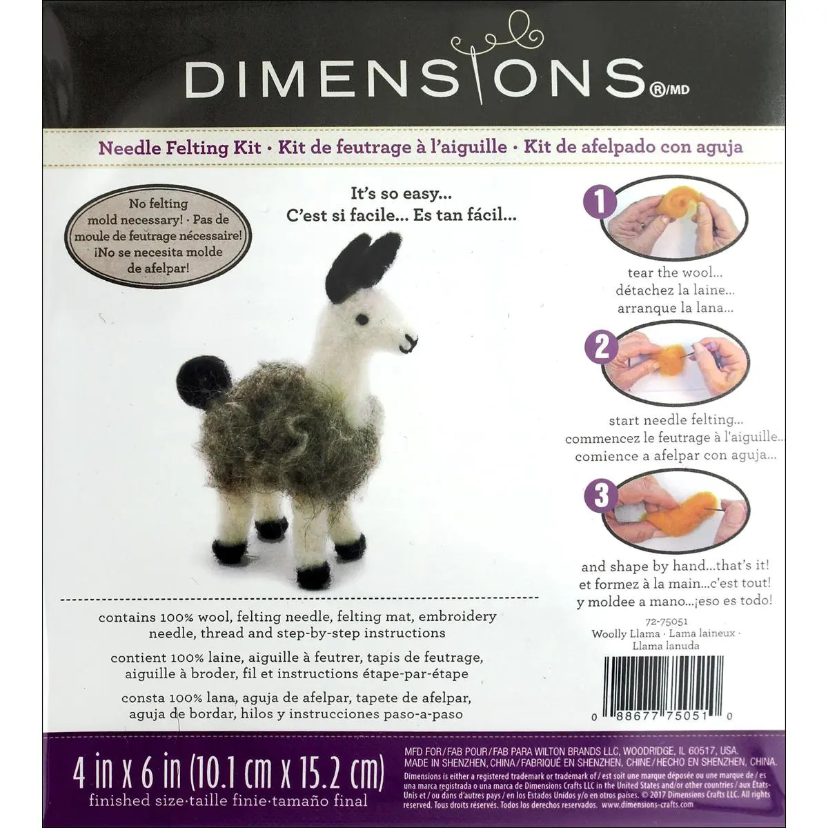 Dimensions Needle Felting Kit, Llama - FLAX art & design
