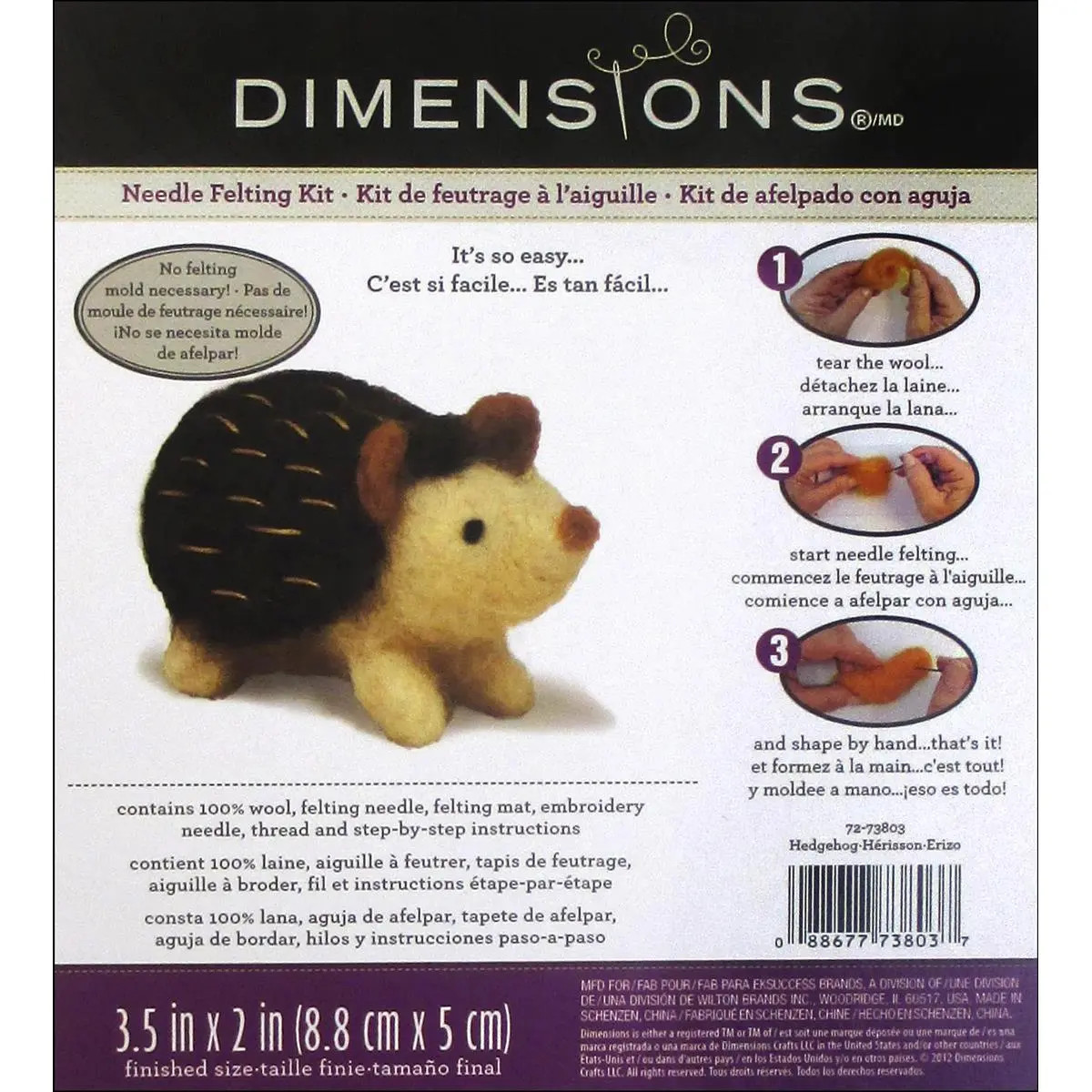 Dimensions Needle Felting Kit, Hedgehog - FLAX art & design