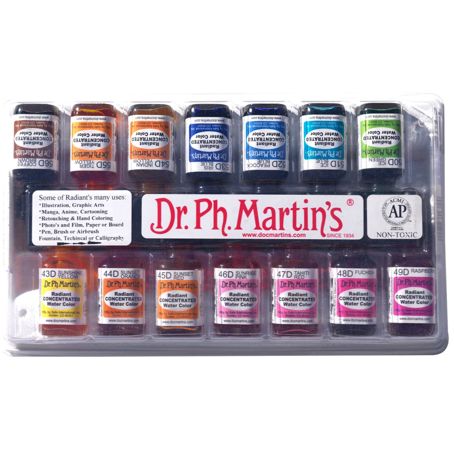 Dr. Ph. Martins Bombay India Ink 5oz , Set of 12 - FLAX art & design