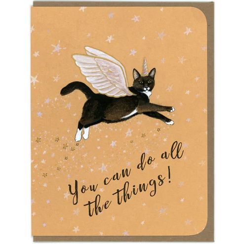 Magic Flying Cat Card - FLAX art & design