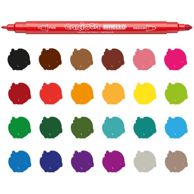 Birello Dual-Tip Markers, Set of 24 - FLAX art & design