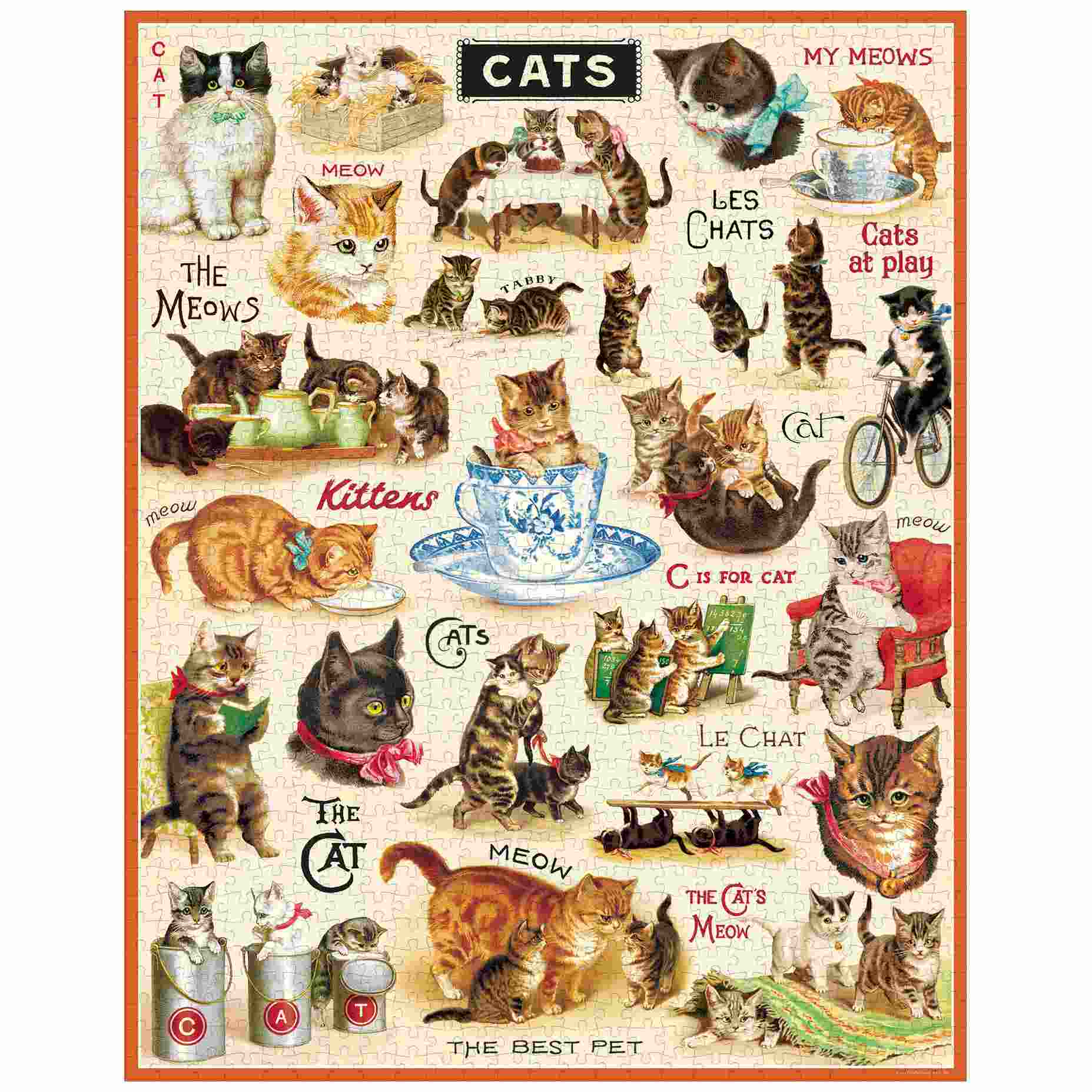 Jigsaw Puzzle, Vintage Cats - FLAX art & design