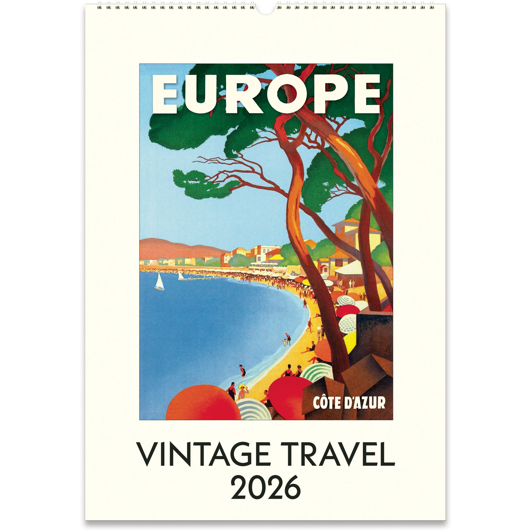 Cavallini 2026 Wall Calendar, Vintage Travel - FLAX art & design