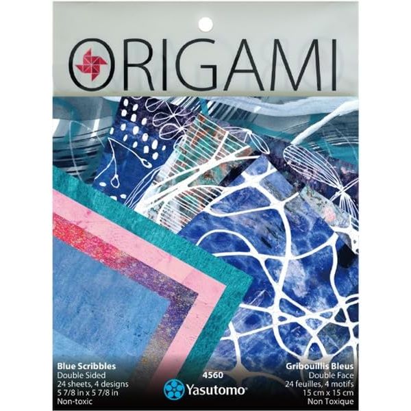 「PAPER IN DESIGN」 Origami Paper Pack, Blue Scribbles - FLAX art & design