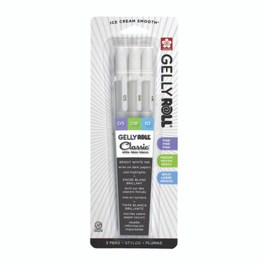 Gelly Roll Pens, White Set of 3 - FLAX art & design