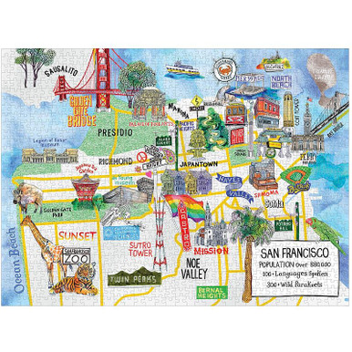 San Francisco Puzzle, 1000 Pieces - FLAX art &amp; design