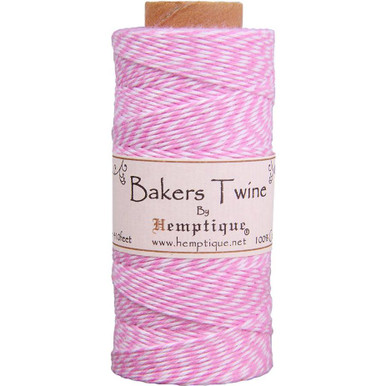 Cotton Bakers Twine, Pink & White Spool - FLAX art & design