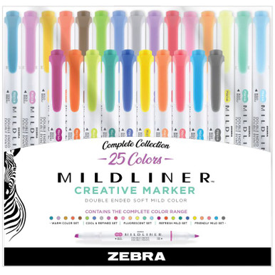Mildliner Double-Ended Markers, Set of 25 - FLAX art & design