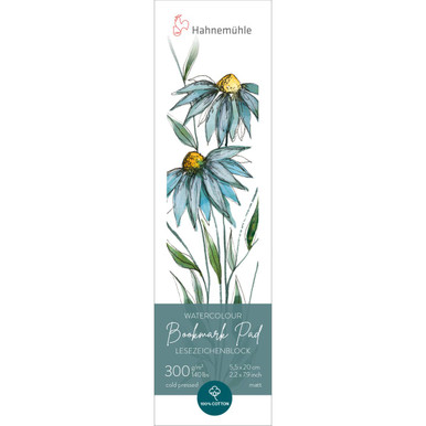 Bloc Marque-Page Aquarelle Hahnemühle - 15 Feuilles 100% Coton 300g/m² 5,5 X 20 Cm