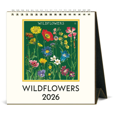 Cavallini 2026 Desk Calendar Wildflowers FLAX Art Design CAL26 7 Wilflowers Desk