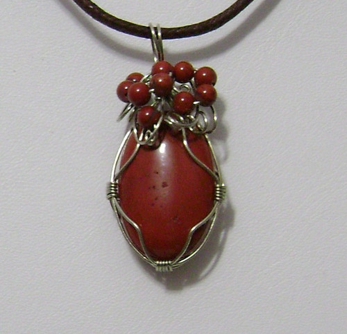Red Jasper Wire Wrapped Pendant