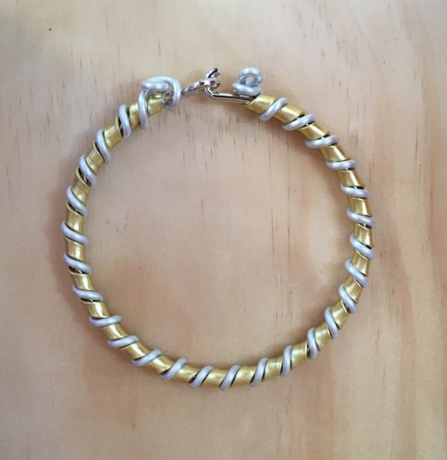 Flat Gold Color Wire with Round Silver Color Wire