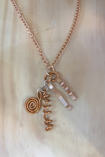 Copper  Color Aluminum Cluster Necklace