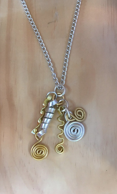 Gold  and Silver Color Aluminum Cluster Necklace