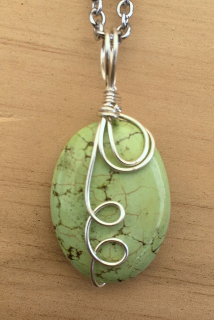 Turquoise Wire Wrapped Pendant