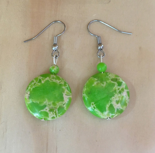 Lime Green Imperial Jasper Earrings