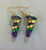 Mardi Gras Anodised Aluminum twirled wire earring
