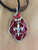 Silver Fleur De Lis Red Mt. Jade Gemstone