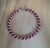 Red Color Flat Wire with Round Silver Color Wire Bracelet