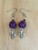 Purple and Silver Fleur De Lis Earrings