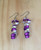 Purple and Silver Color  Anodized Aluminum twirled wire earring