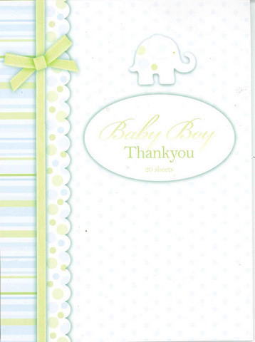 BABY BOY THANK YOU NOTES 20 SHEETS - Sydney Party Shop