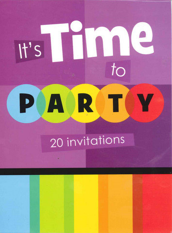 PARTY INVITES TIME TO PARTY 20 SHEETS Sydney Party Shop