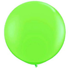 Large Lime Green 90cm Latex Balloon Inflated On Weight