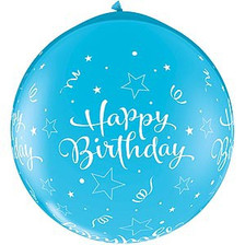 Large Neck Up Happy Birthday Robins Egg 90cm Latex Balloon Inflated On Weight Large Neck Up Happy Birthday Robins Egg 90cm Latex Balloon Inflated On Weight