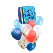 Blue and Red Father's day balloon bouquet