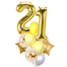 Lemon shades balloon bouquet with numbers