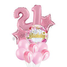 Light pink bubble birthday balloon bouquet