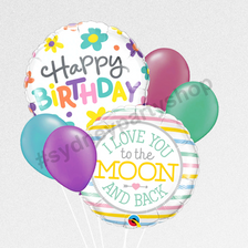 Love you and Birthday balloon bouquet