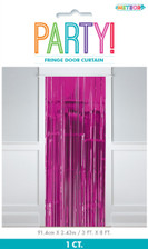 Fringe Door Curtain 0.91m W x 2.43m L (3' x 8') Hot Pink