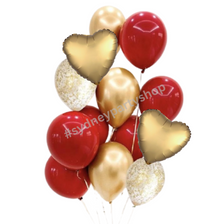 Red and Gold Christmas Balloon Bouquet