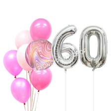 Orbs Birthday Balloon Bouquet with Number 