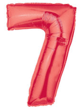 Red Number 7 Foil 86cm Shape Inflated On Weight	